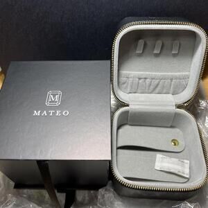 MATEO Vegan Leather Travel Fine Jewelry Case Black New In Box $195 Retail